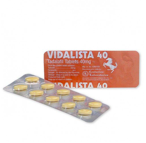 Afbeelding van 2 strips Vidalista 40 mg, een krachtige tadalafil-tablet voor de behandeling van erectiestoornissen.